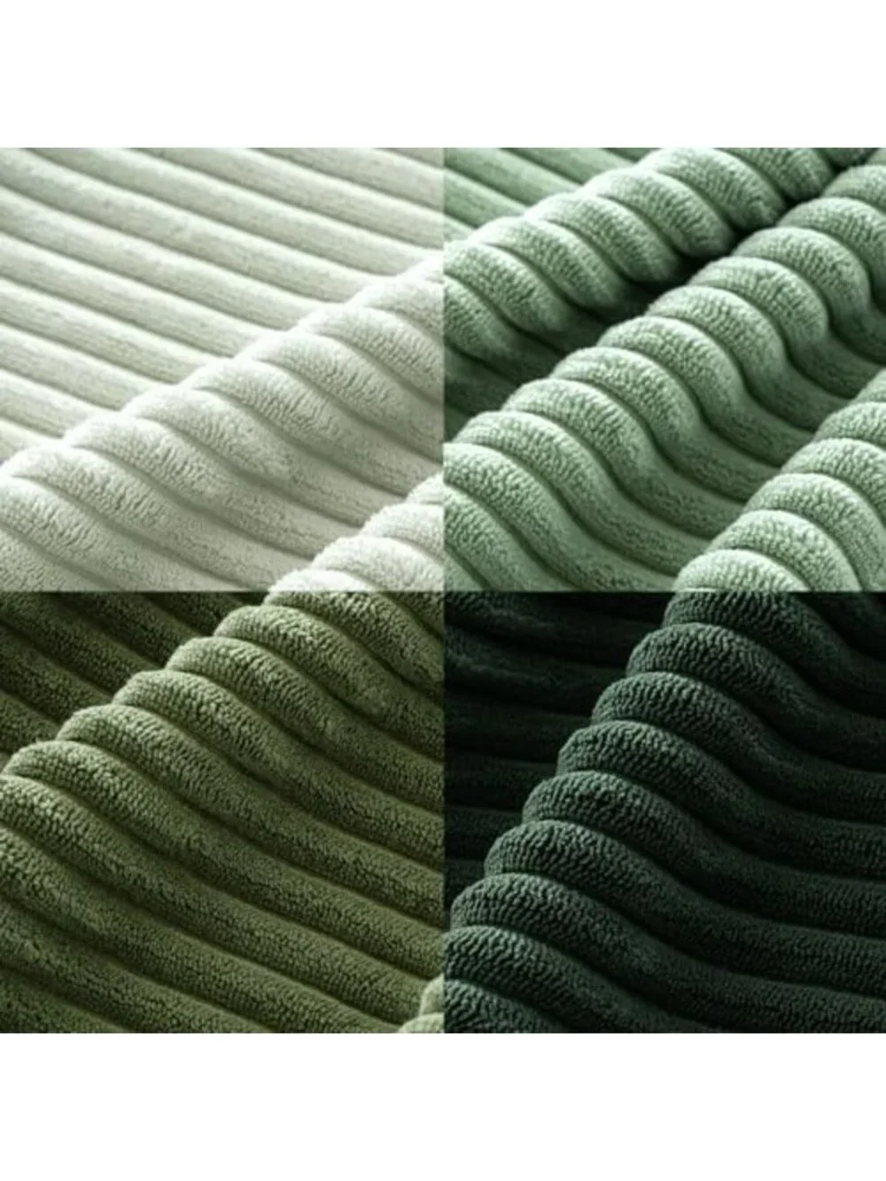 Soft Forest Green Corduroy Decorative Throw Pillow Covers 18x18 - Cozy Home